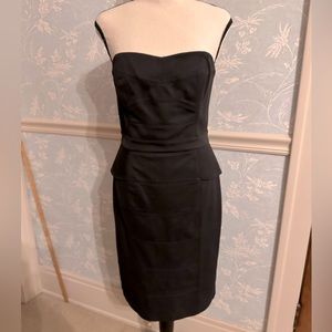 WHBM Strapless Peplum Black Dress